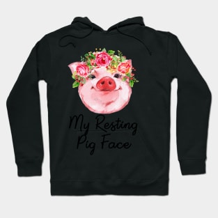 Cute Pig Face Flower Design. Hoodie